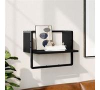 vidaXL Étagère murale avec barre noir 40x25x30 cm 836283 Noir G