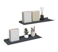 vidaXL Étagère Murale avec étagère 2 pcs Anthracite 60 x 18 x 2,5 cm, Étagère murale rectangulaire, minimaliste, pour salon, solution de rangement durable, organisateur élégant