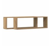 vidaXL Étagère Murale avec étagère 2 pcs Chêne Artisan 80 x 15 x 26 cm, Étagère Murale Moderne, Bois Ingénierie Rectangulaire, Rangement Pratique, Design Épuré, Gain de Place