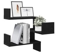 vidaXL Étagère Murale avec étagère 2 pcs Chêne Noir 40 x 40 x 49,5 cm, Solutions de Rangement, étagères rectangulaires Modernes, unités pour Le Salon, Organisation Minimaliste chez soi