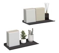 vidaXL Étagère Murale avec étagère 2 pcs Noir 40 x 17,5 x 2,5 cm, Étagère Murale élégante, Design Minimaliste, Rangement rectangulaire, déco Pratique pour Salon, Cuisine
