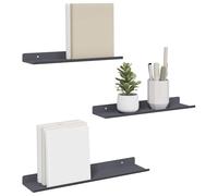 vidaXL Étagère Murale avec étagère 3 pcs Anthracite 40 x 9 x 2,5 cm, Étagère murale rectangulaire, minimaliste, pour salon, solution de rangement durable, organisateur élégant