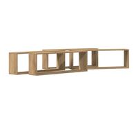 vidaXL Étagère Murale avec étagère 4 pcs Chêne Artisan 80 x 15 x 26 cm, Étagère Murale Moderne, Bois Ingénierie Rectangulaire, Rangement Pratique, Design Épuré, Gain de Place