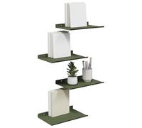 vidaXL Étagère Murale avec étagère 4 pcs Vert olive 30 x 18 x 2,5 cm, Étagère murale rectangulaire, minimaliste, pour salon, solution de rangement durable, organisateur élégant