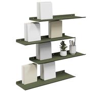 vidaXL Étagère Murale avec étagère 4 pcs Vert olive 60 x 18 x 2,5 cm, Étagère murale rectangulaire, minimaliste, pour salon, solution de rangement durable, organisateur élégant