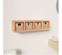 vidaXL Étagère murale 350370 Bois massif de noyer 62x18x16 cm avec paniers
