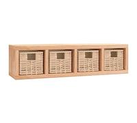 vidaXL Étagère murale 350370 Bois massif de noyer 62x18x16 cm avec paniers