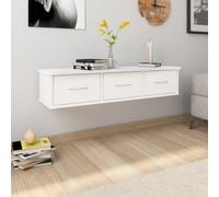 Vidaxl Étagère Murale Avec Tiroirs Blanc 88x26x18,5 Cm Bois Ingénierie Blanc