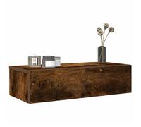 vidaXL Étagère murale 859972 avec tiroirs en bois d'ingénierie chêne fumé marron