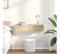 vidaXL Étagère murale chêne Sonoma avec tiroirs – Bois d'ingénierie marron, flottante