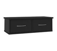 vidaXL Étagère murale avec tiroirs Noir 60x26x18,5 cm Aggloméré