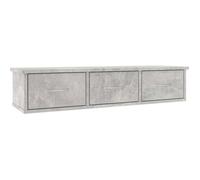 vidaXL Étagère murale avec tiroirs Gris béton 88x26x18,5 cm Aggloméré