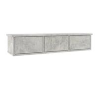 Vidaxl Etagère Murale Avec Tiroirs Gris Béton 88x26x18,5 Cm Aggloméré Gris