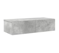 vidaXL Étagère murale avec tiroirs en bois d'ingénierie, gris béton, armoire flottante