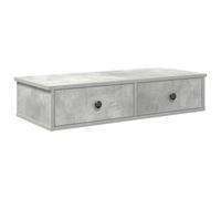 vidaXL Étagère murale avec tiroirs – Gris béton, bois d'ingénierie, armoire flottante