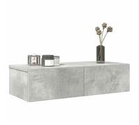 vidaXL Étagère murale avec tiroirs en bois d'ingénierie, gris béton, armoire flottante