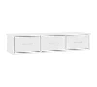 vidaXL Étagère murale avec tiroirs – Meuble de rangement suspendu intérieur, blanc bois d’ingénierie