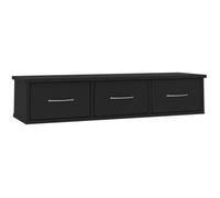 vidaXL Étagère murale avec tiroirs Noir 88x26x18,5 cm Aggloméré