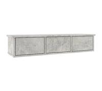 vidaXL Étagère Murale avec Tiroirs, Organisateur de Maison Suspendu, Meuble de Rangement Salon Salle de Séjour, Gris Béton Bois d’Ingénierie