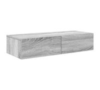 vidaXL Étagère murale Sonoma gris bois d'ingénierie avec tiroirs, armoire flottante