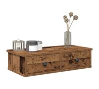 vidaXL Étagère murale avec tiroirs – Armoire flottante en vieux bois d'ingénierie