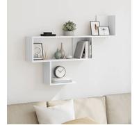 vidaXL Étagère murale 853191 – blanc 100×15×70 cm, bois d'ingénierie, étagère flottante pour CD