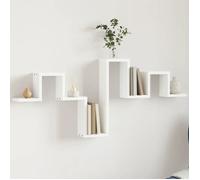 vidaXL Étagère murale blanc 104,5x10x43 cm bois d'ingénierie, étagère de rangement, étagère suspendue, étagère d'affichage, 840723