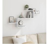 vidaXL Étagère murale blanc 104x15x49 cm bois d'ingénierie, étagère flottante, étagère d'exposition murale, étagère pour CD, 853200