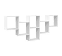 vidaXL Étagère murale 159x18x66 cm bois d'ingénierie, flottante, pour CD, blanc 853299