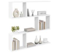 vidaXL Étagère Murale Blanc 80 x 12 x 79,5 cm Bois d'ingénierie, Séjour, Étagère Murale Moderne, Rangement Pratique, Intérieur, Bois Ingénieré, Design Minimaliste