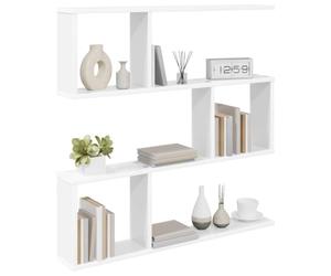vidaXL Étagère Murale Blanc 80 x 12 x 79,5 cm Bois d'ingénierie, Séjour, Étagère Murale Moderne, Rangement Pratique, Intérieur, Bois Ingénieré, Design Minimaliste