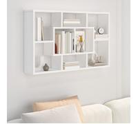 Etagère Murale Etagère d'Affichage Flottante Etagère Suspendue Support Mural Décoration Salon Blanc 85x16x52,5 cm Bois d'Ingénierie