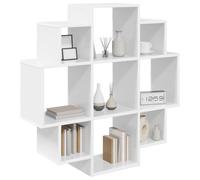 vidaXL Étagère Murale Blanc 90 x 25 x 90 cm Bois d'ingénierie, Étagère Murale Moderne pour Salon, Gain de Place, Rangement, déco Minimaliste