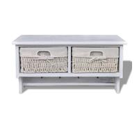 vidaXL Étagère murale blanche 60x23,5x33 cm bois de paulownia