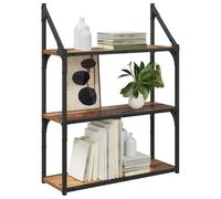 vidaXL Étagère Murale Bois Ancien 60 x 21 x 78,5 cm Bois d'ingénierie, Étagère Murale rectangulaire Moderne, Rack Solide, Flottant, Rangement stylé, idées minimalistes d'organisation