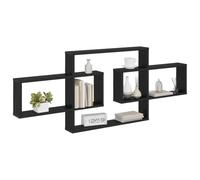 vidaXL Étagère Murale Chêne Noir 130 x 10 x 50 cm Bois d'ingénierie, Étagère Murale Moderne, Solution de Rangement stylée, étagère intérieure contemporaine, déco Pratique