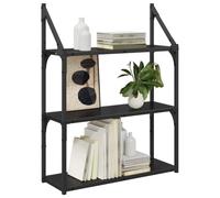 vidaXL Étagère Murale Chêne Noir 60 x 21 x 78,5 cm Bois d'ingénierie, Étagère Murale rectangulaire Moderne, Rack Solide, Flottant, Rangement stylé, idées minimalistes d'organisation