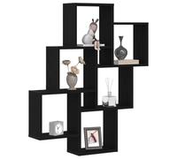 Étagère murale moderne - vidaXL - Chêne noir - 78x15x92 cm - Bois d'ingénierie - 6 étagères - Gain de place