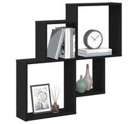 vidaXL Étagère Murale Chêne Noir 80 x 15 x 78,5 cm Bois d'ingénierie, Décor de Salon, étagères murales rectangulaires Modernes, Bois résistant, Solution de Rangement Pratique, unité d'affichage