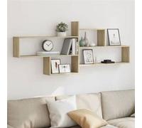 vidaXL Étagère murale Chêne Sonoma 167,5x18x68 cm Bois d'ingénierie Multicolore