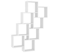 vidaXL Étagère Murale Cube, Support Suspendu avec Compartiments, Meuble Flottant Salon Salle de Séjour, Moderne, Blanc Bois d'Ingénierie
