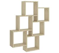 vidaXL Étagère Murale Cube, Support Suspendu avec Compartiments, Meuble Flottant Salon Salle de Séjour, Moderne, Chêne Sonoma Bois d'Ingénierie