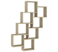 vidaXL Étagère Murale Cube, Support Suspendu avec Compartiments, Meuble Flottant Salon Salle de Séjour, Moderne, Chêne Sonoma Bois d'Ingénierie