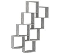 vidaXL Étagère Murale Cube, Support Suspendu avec Compartiments, Meuble Flottant Salon Salle de Séjour, Moderne, Gris Béton Bois d'Ingénierie