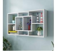 vidaXL Étagère murale d'affichage 8 compartiments Blanc