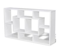 vidaXL Étagère Murale d'Affichage 8 Compartiments, Meuble de Rangement, Organisateur de Maison Salon Salle de Séjour Intérieur, Blanc