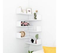 Vidaxl Étagère Murale D'angle 2 Pcs Blanc 40x40x50 Cm Aggloméré Blanc