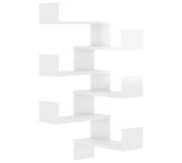 Vidaxl Étagère Murale D'angle 2pcs Blanc Brillant 40x40x50cm Aggloméré Blanc