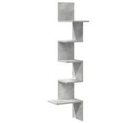 vidaXL Étagère murale d'angle Gris béton 32×32×127,5 cm Bois ingénierie
