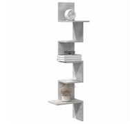 vidaXL Étagère murale d'angle Gris béton 32×32×127,5 cm Bois ingénierie